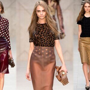 Burberry Prorsum Runway Cashmere Animal Print Top Blouse Sweater M